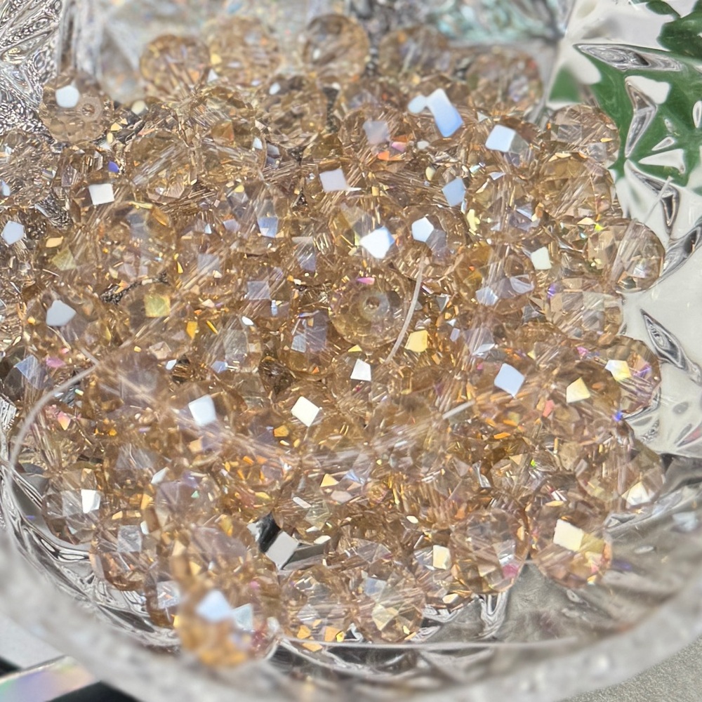 NEW 10mm AB Champagne Briolette Crystal Beads Bulk Jewelry Making Lot DIY Crafts